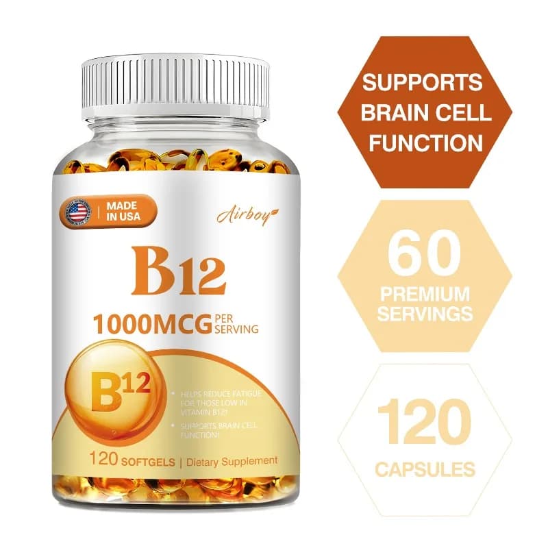 Vitamin B12 - Energy supplement, cognition, central system support, non-GMO