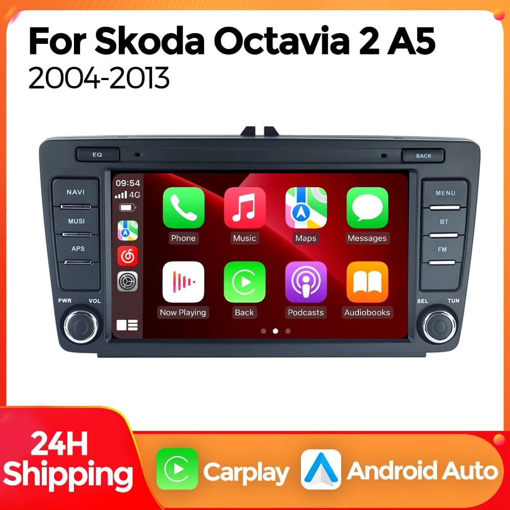 MEKEDE Autoradio Stereo Per Skoda Octavia 2 A5 2004-2013 Navigazione GPS WIFI Lettore multimediale Wireless Carplay Android Auto