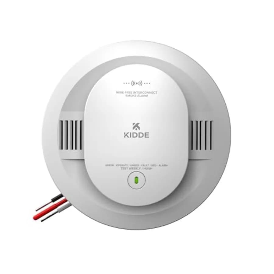 Rilevatore di Fumo Cablato con Batteria AA di Backup, Interconnessione Senza Fili, Avvisi Vocali, Luce LED di Stato, Allarme 85 dB, 5 Pollici 20SAR-