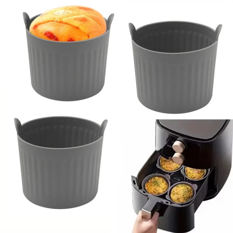 2/4 Pieces Silicone Air Fryer Copperkins Baking Bracconiere for Eggs Cups Non-stick Baking Oven Prints Easy
