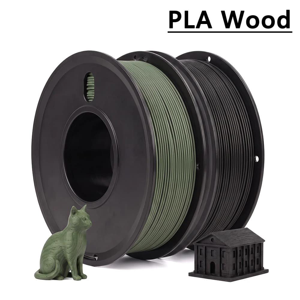 3D Printer Filament PLA cyan Wood and PLA black wood 1.75mm 3D Printing Filament 250gx2 Independent vacuum packaging