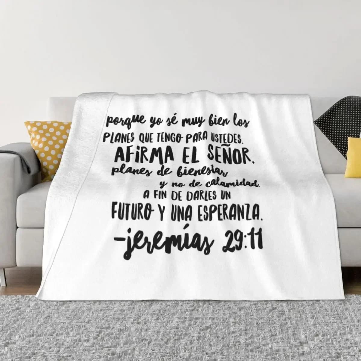 Versetto della Bibbia cristiana spagnola Geremia 29:11 Citazione Scrittura Coperta da tiro Divani Biancheria da letto Coperte sottili