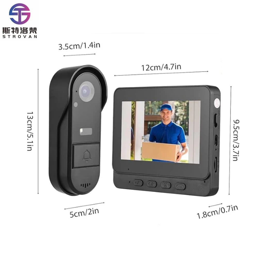 Sistema di campanello intelligente da 4,3 pollici con campanello audio Display video WiFi alimentato a batteria Sicurezza domestica Installazione semplice