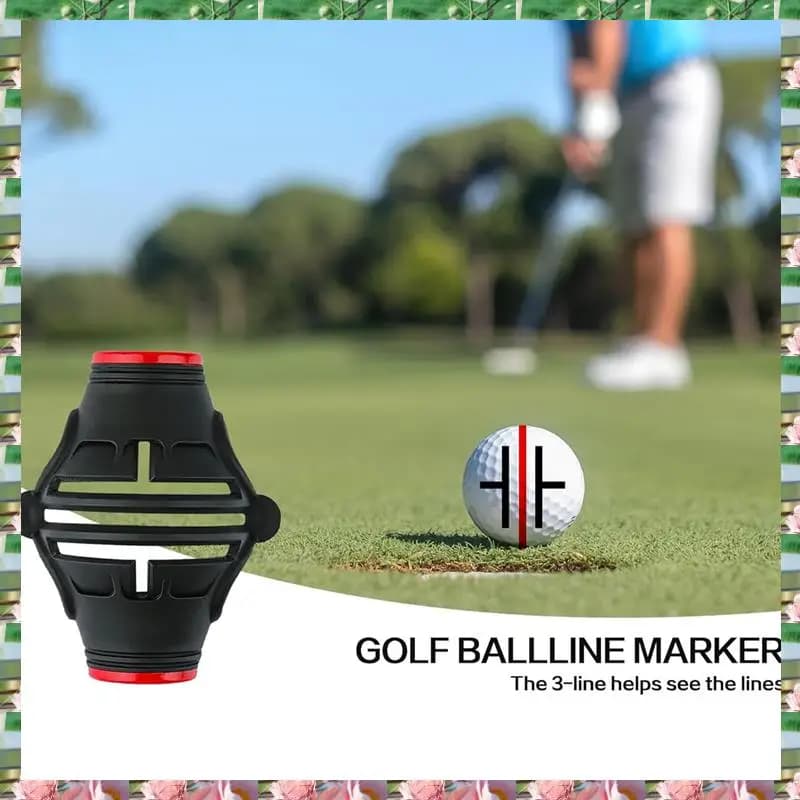Stencil per pennarelli per palline da golf sportive con 4 pennarelli colorati, 360 ° /180 ° Accessori per marcatori per palline da golf a tripla linea Rivestimento per palline da golf Dr