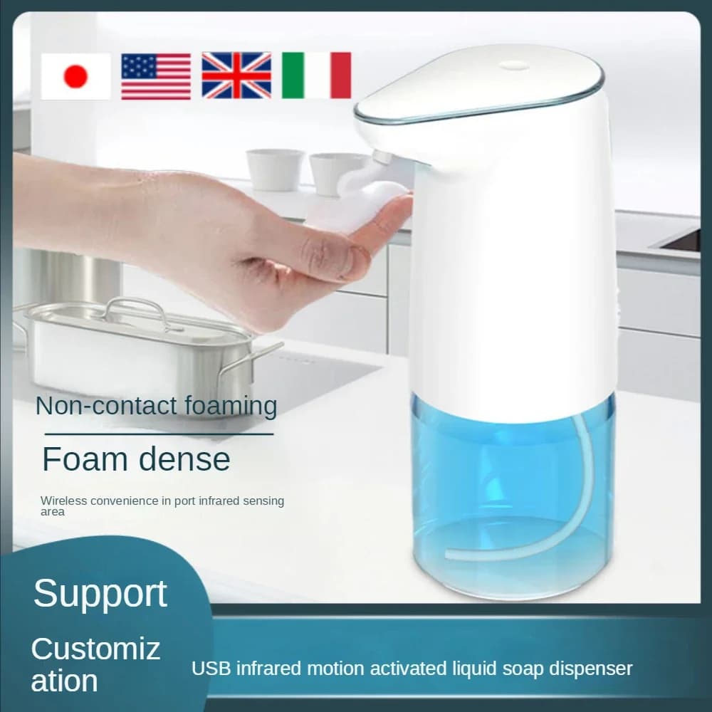 Dispenser automatico di sapone schiumogeno, dispenser di sapone schiumogeno touchless, dispenser di sapone liquido per mani da 500 ml, sensore a infrarossi, ricaricabile