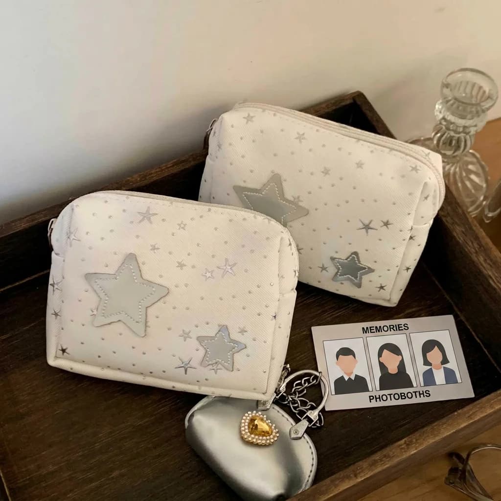 Astuccio multifunzionale in tessuto, borsa da viaggio per trucchi, pochette piccola con cerniera per organizer da scrivania, portaoggetti personale di piccole dimensioni