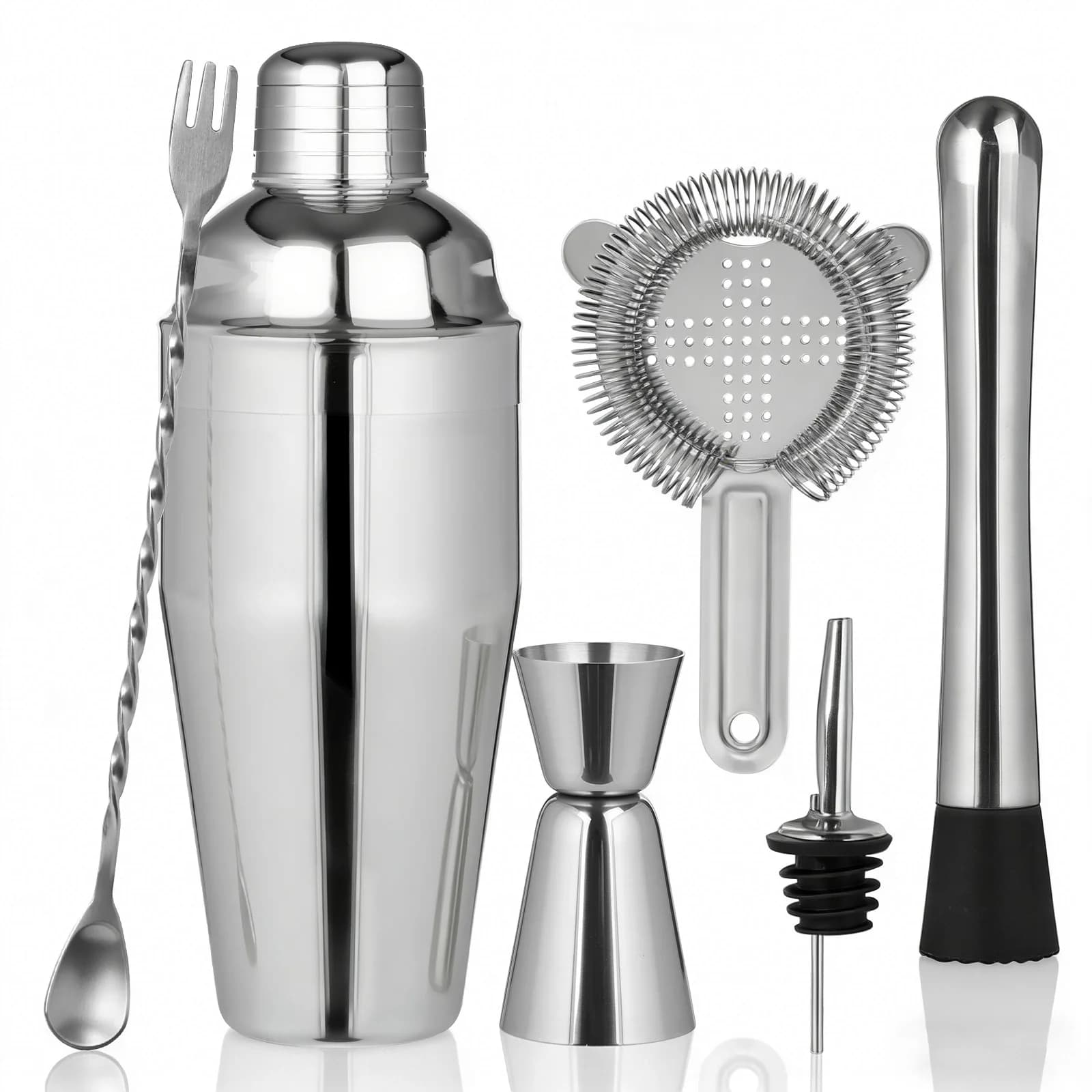 Shaker per cocktail in acciaio inossidabile da 750 ml, shaker Boston per martini e vino, per baristi, bevande, feste, strumenti da bar