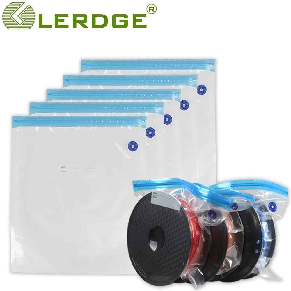 LERDGE 3D Printer Parts PLA ABS PETG TPU Filament Bags Vacuum Storage Bags Compression Keep Dry Safekeep Dust Save Space