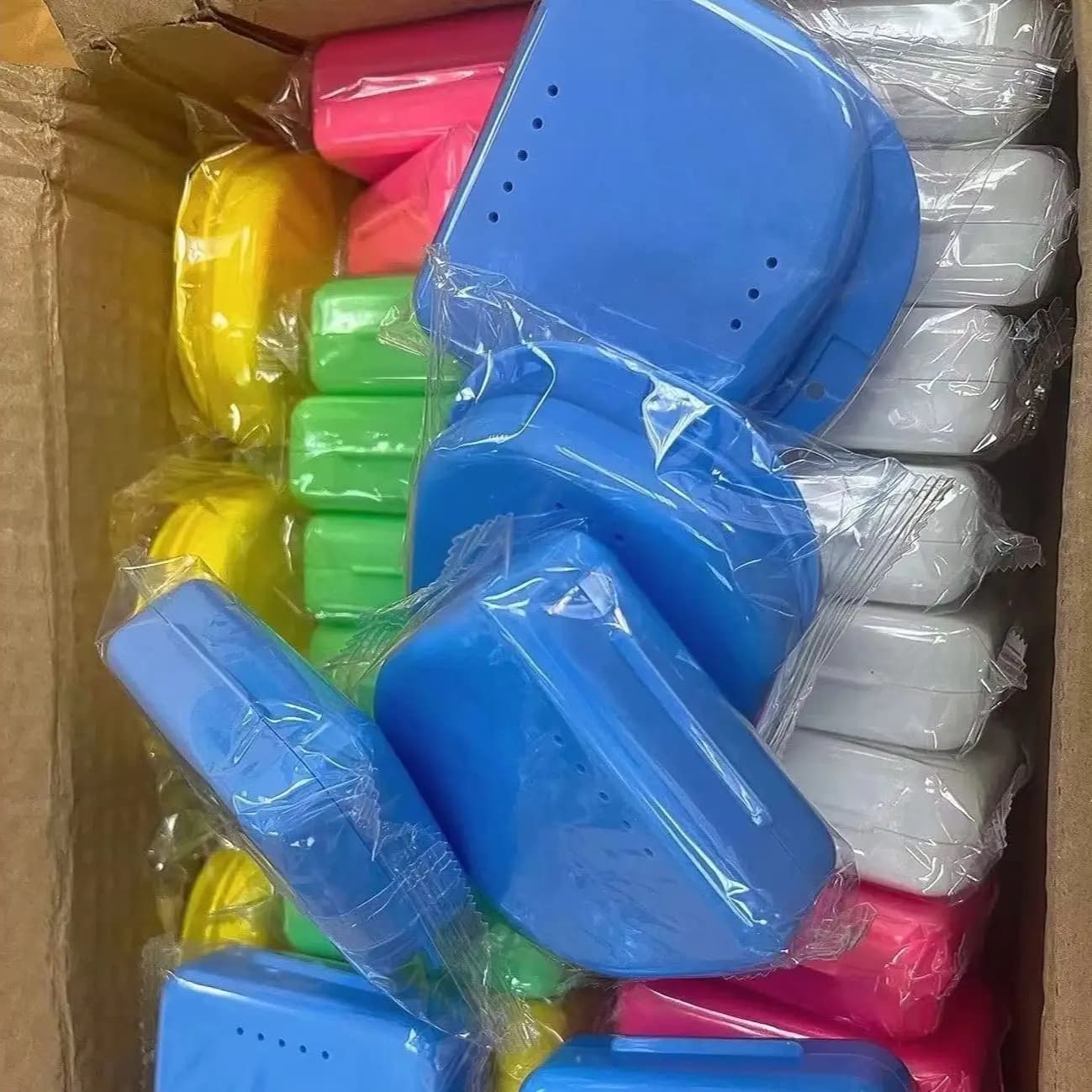 50 pcs Prosthetic Prosthetic Cases Orthodontic Stop Container Boxes for Partial Prosthesis Treatment