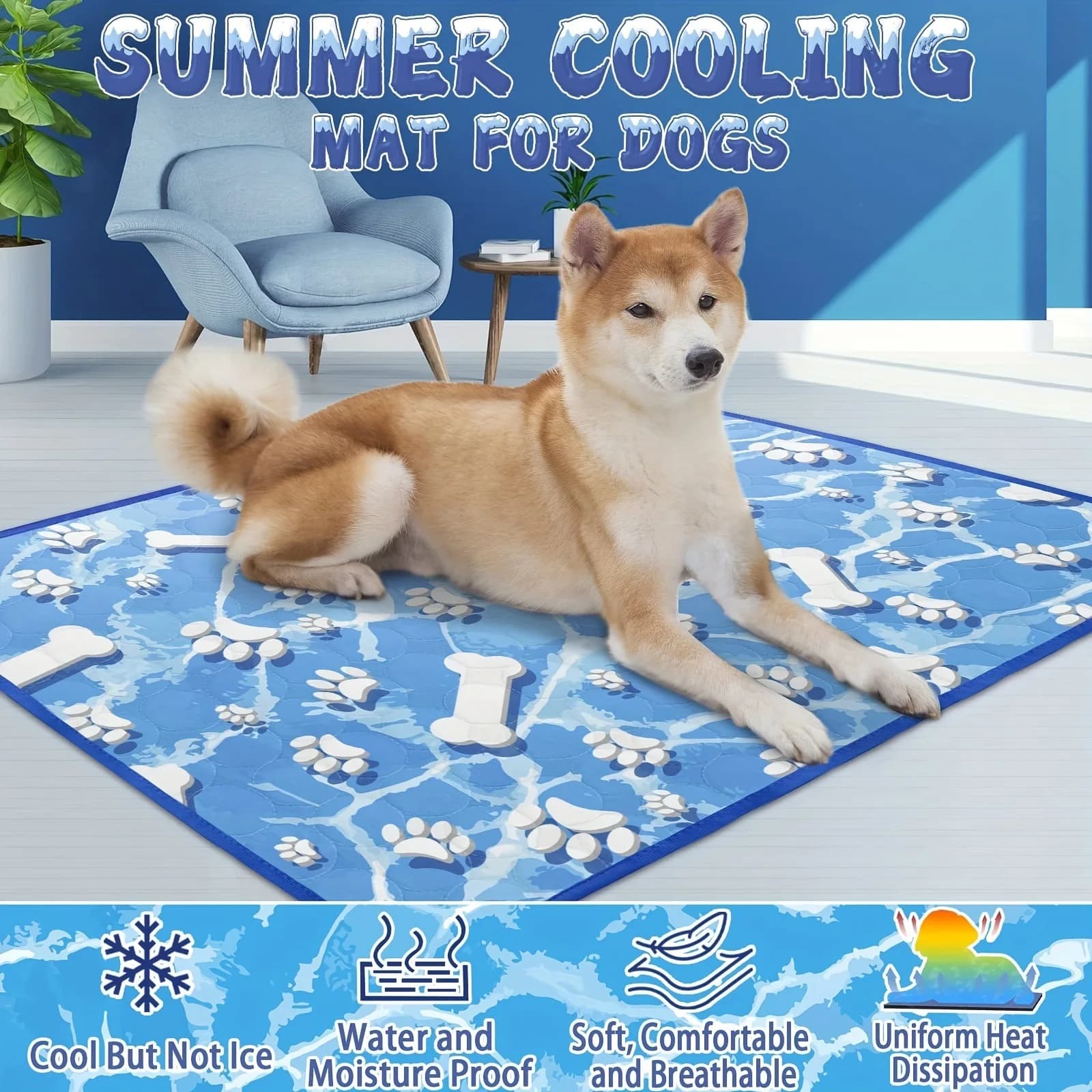 Grande 77x100cm pet ice pad summer cool sleeping pad cat traspirante cooling ice silk dog kennel pad fence pad