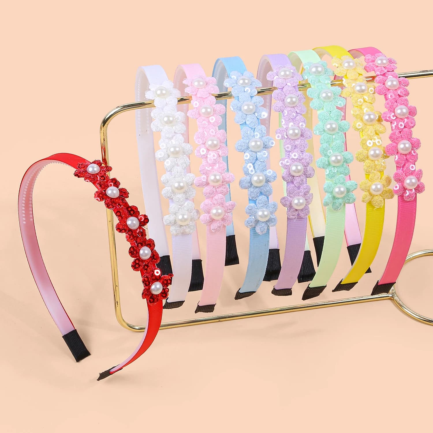 4 pezzi di perle piccole fasce floreali denti di plastica fascia per capelli per ragazze bambini accessori per capelli graziosi e carini quotidiani