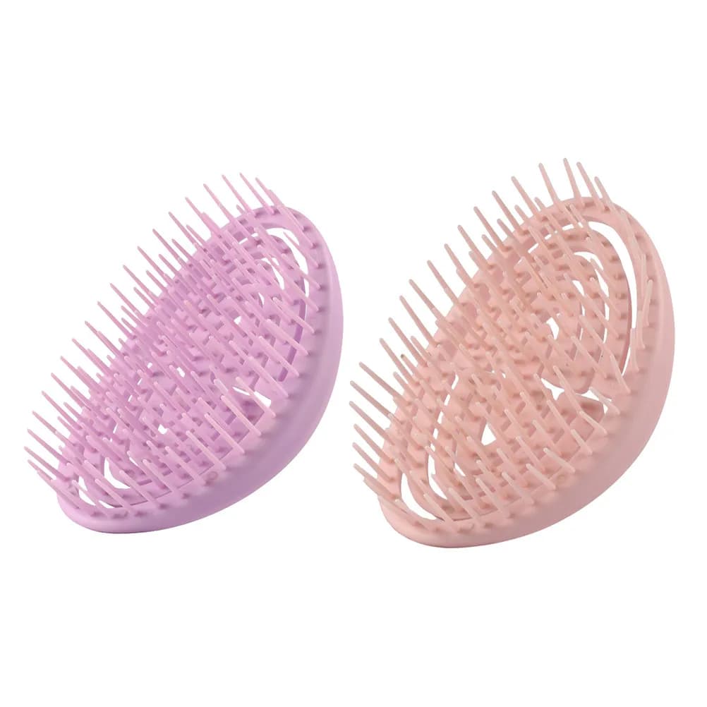 Pettine per massaggio e stiratura dei capelli, 2 pezzi, per uso quotidiano, cura del cuoio capelluto, rimozione della forfora, styling dei capelli, portatile, leggero, femminile