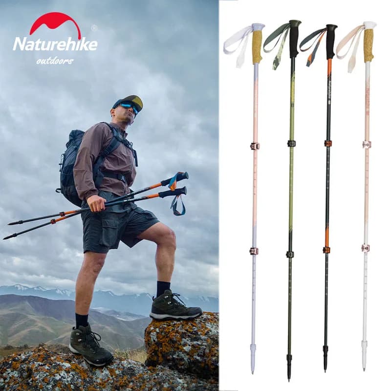 Naturehike Sunsia 3-EXT Trekking pole for professional climbing telescopic three sections carbon fiber
