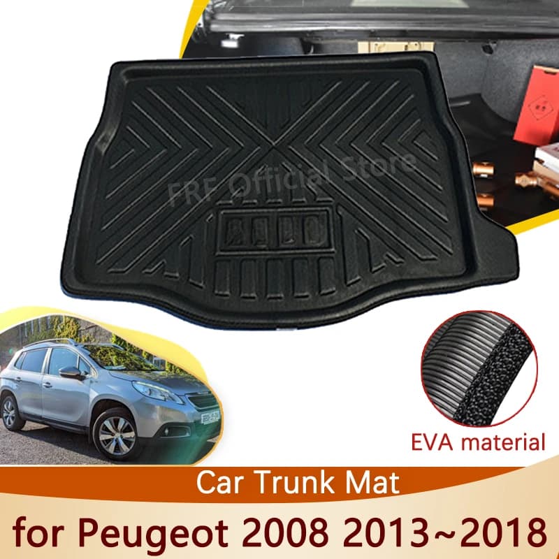For Peugeot 2008 2018 2017 2016 2014 2013 MK1 A94 Waterproof accessories Car back trunk Mat floor tray line Boot Car