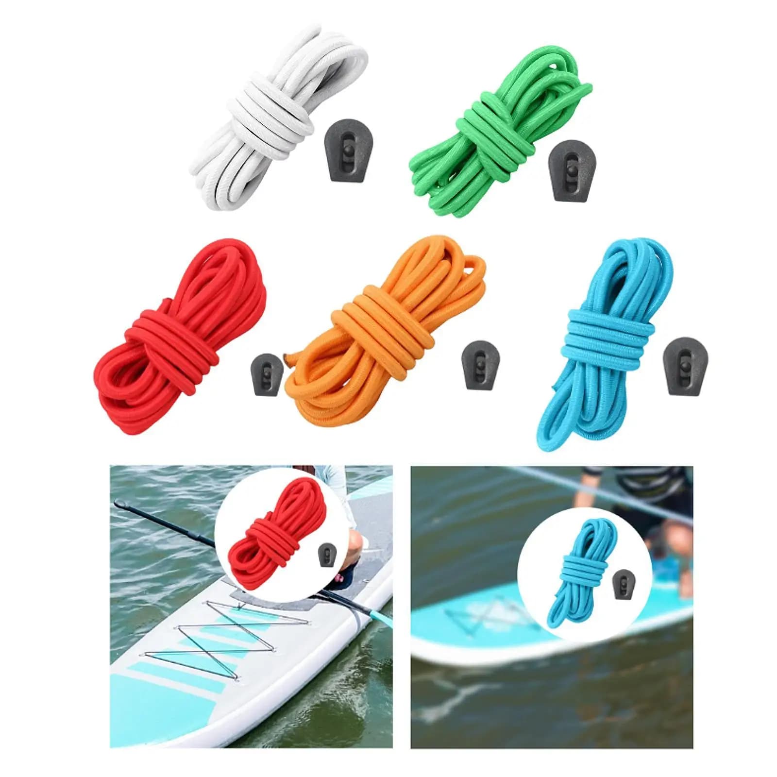 Corda elastica elastica per kayak Corda elastica per paddle Storage per imbarco con fibbia antiscivolo regolabile Corda fissa per tavola da surf