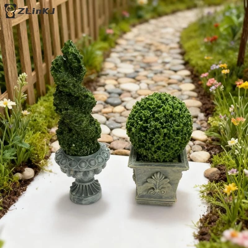 ▶ 1 Pezzo Modello di Pianta Verde Simulata in Vaso 1/12 per Casa delle Bambole, Decorazione Paesaggistica per Giardino, Ornamento Bonsai
