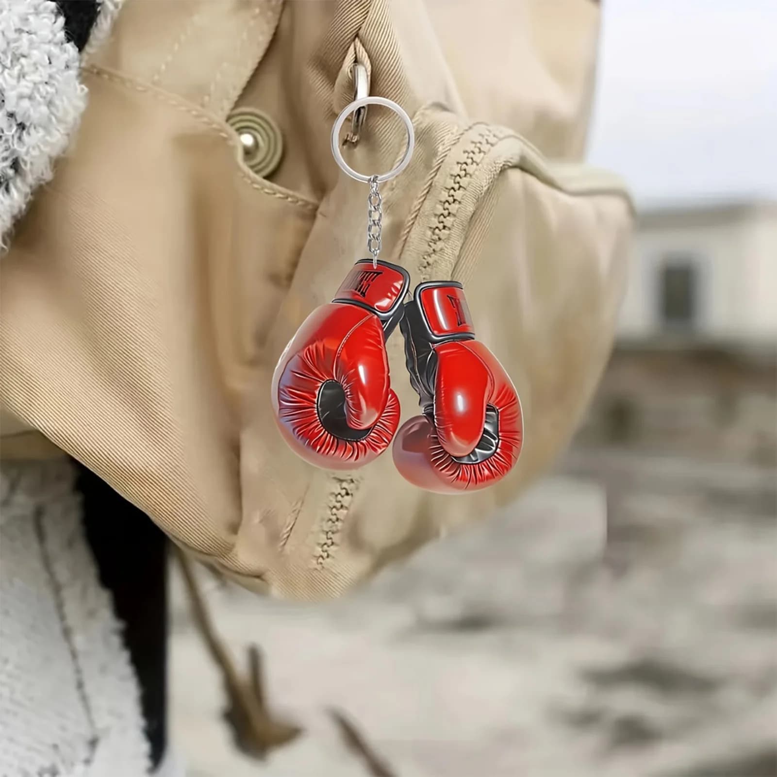 Durable Key Holder Acrylic Boxing Gloves Pendant for Sports Gym Bag Charm Cute Birthday Anniversary Gift Accessories