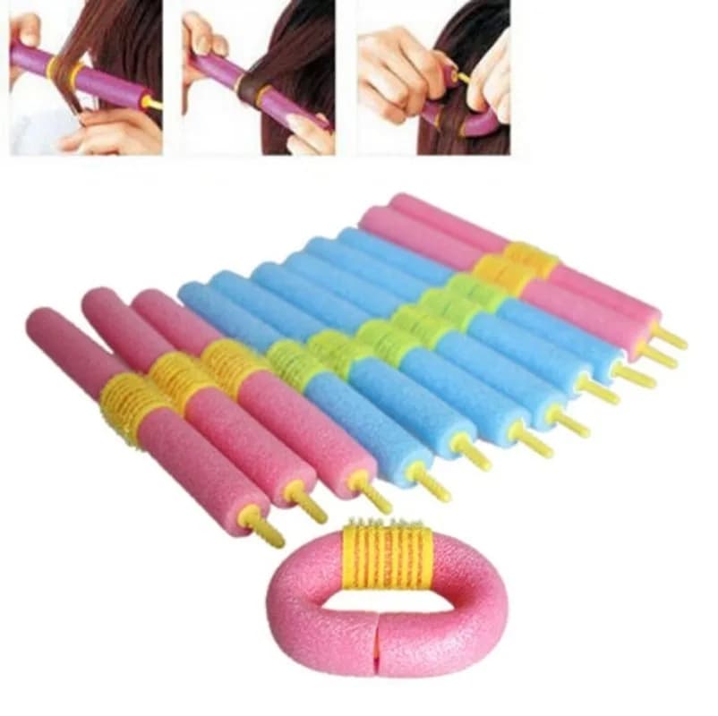 Set of 12 Pieces Bigodini Morbidi in Anionic Foam for Soft and Moisturized Ricci, Tool for Fa-your Hair Styling, Women's Accessories