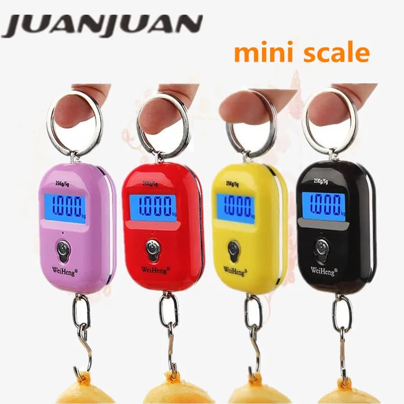 25kg 5g Mini bilancia sospesa portatile elettronica digitale retroilluminata bilancia per bagagli strumento per peso con gancio per pesatura