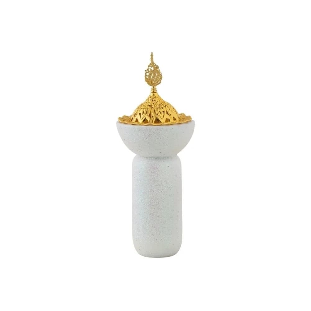 Bruciatore di incenso in resina con glitter, diffusore di incenso di lusso traforato, bruciatore per aromaterapia decorativo in stile arabo per ufficio