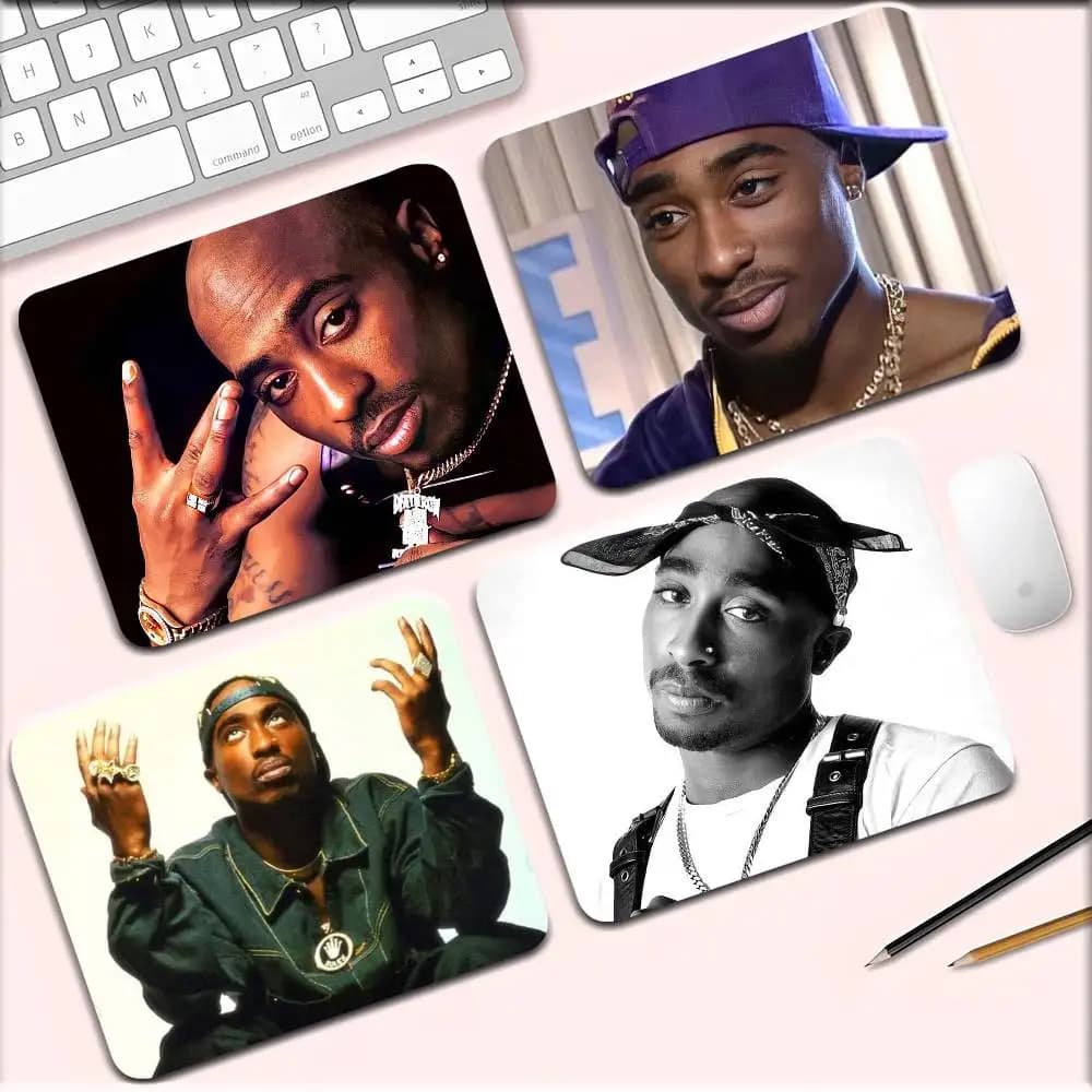 1pc Rapper Tupac Shakur Piccolo tappetino per mouse, tappetino per tastiera, cuscino per laptop, tappetino da scrivania antiscivolo