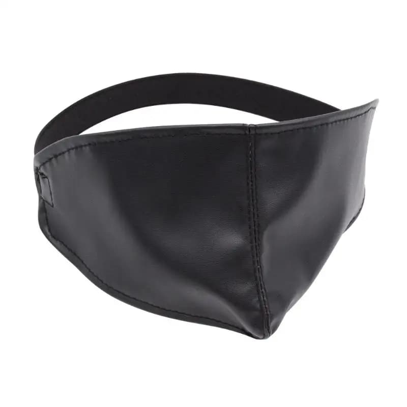 BDSM Black PU Leather Eyes Mask with Wide Nase Opening, Pair and Bondage Games Accessories