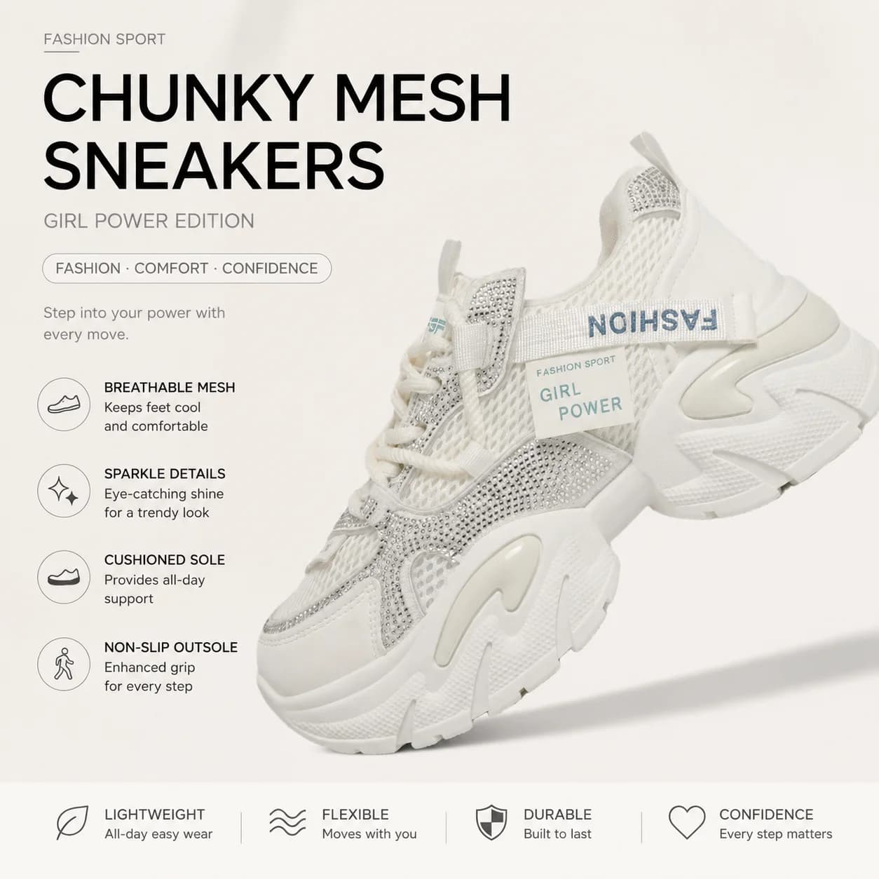 Korean Trend Women Heighten Dad Shoes 2026 New Spring Breathable Lightweight Casual Sneakers Fashion Versatile Daily Walking Sho