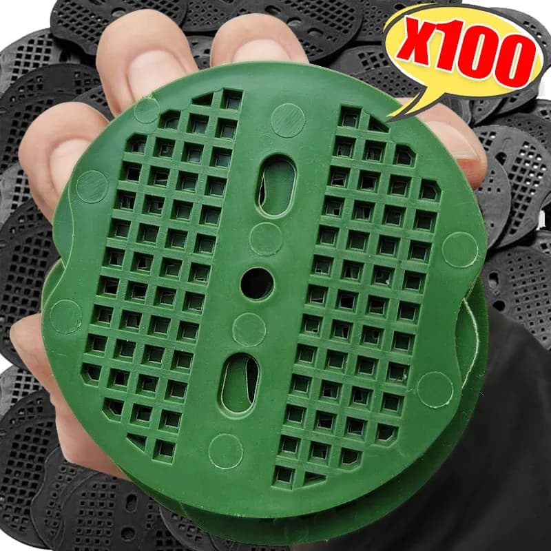 10/100x Guarnizioni in plastica per chiodi a forma di U Nero Verde Giardino Paesaggio Graffetta Guarnizione Perni Pad per Barriera per erbacce all'aperto Tenda da giardino