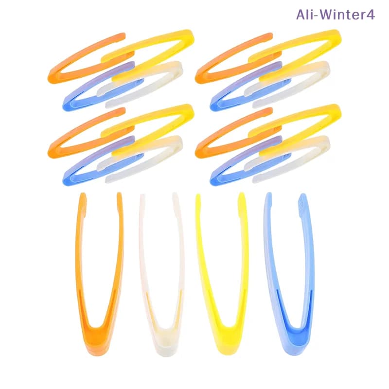 【Winter4】Pinzette in plastica a testa dritta, pinzette cosmetiche, pinzette per kit di pronto soccorso, pinzette per strumenti medici, clip bianca grande
