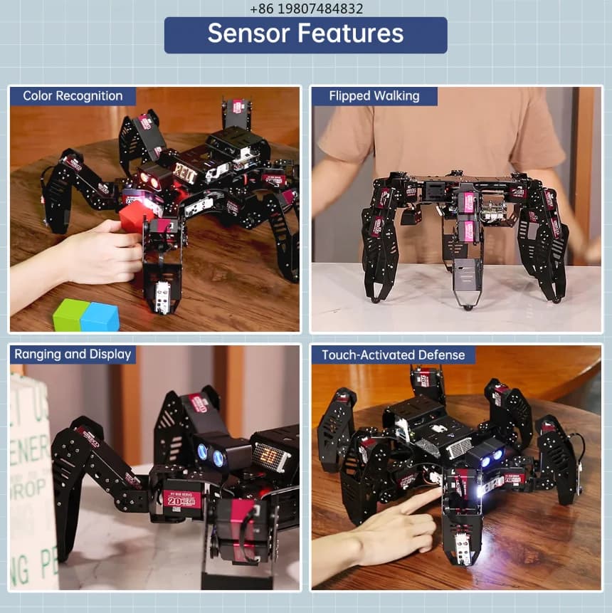 Kit Robot Espandibile a Sei Zampe Spiderbot di Aliexpress, Controllo Vocale AI per Principianti di Programmazione Arduino