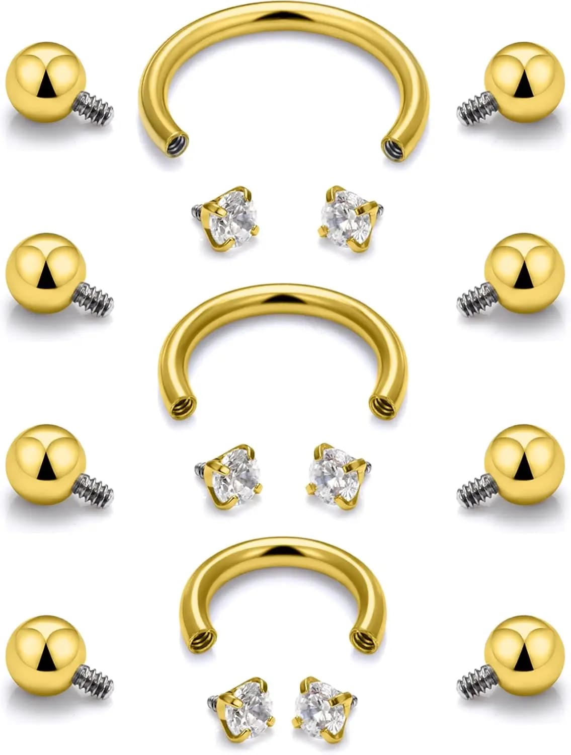 Oufksiyy 16g Septum Rings Internally Threaded Surgical Steel Septum Jewelry Lip Rings Hoop Labret Jewelry Horseshoe Earrings Daith Piercing Jewelry for Women Men 6mm 8mm 10mm 12mm Silver Gold Black