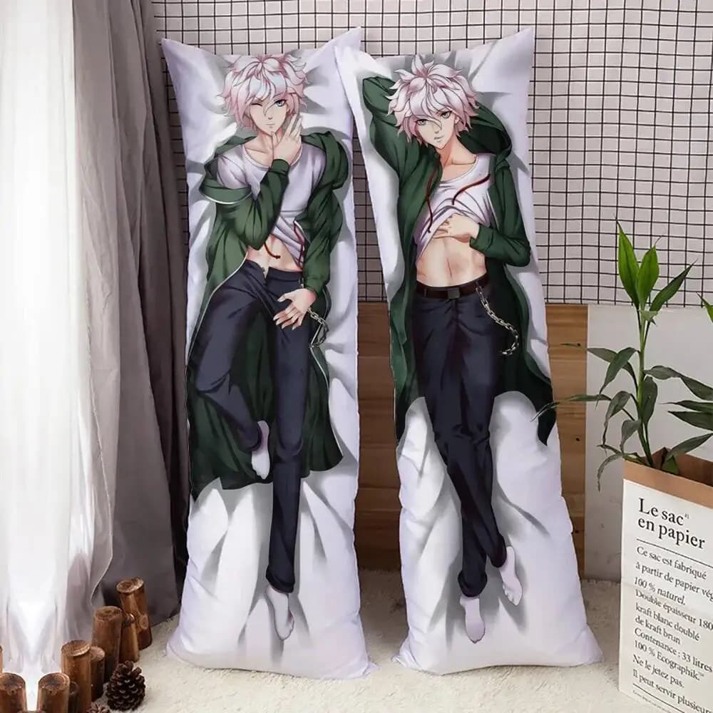 Anime Danganronpa Nagito Komaeda Dakimakura Maschio Otaku Hing Corpo Custodia in pelle di pesca Cuscino di tiro Copertura del cuscino Regali