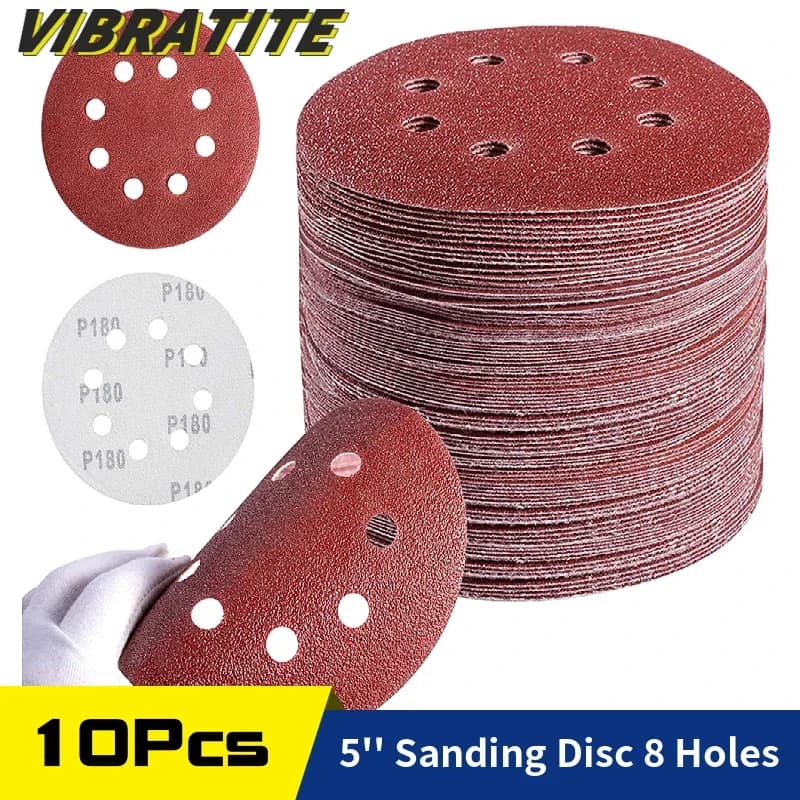 5 inch abrasive discs to 8 holes 5/10/25/50 pieces Adhesive sandpaper with hook and ring for random orbital sanding machine 40-2000 grana polishing