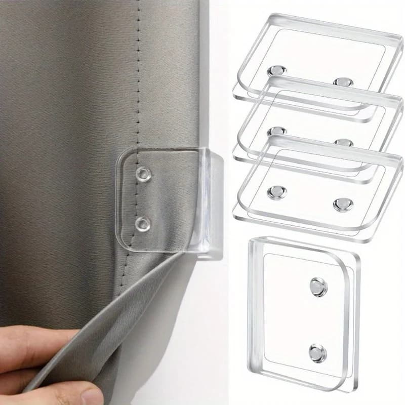 2 Pezzi Clip per Tenda Doccia Senza Foratura, Supporto Antivento e Antispruzzo per Tenda Doccia, Morsetti di Fissaggio per Bagno