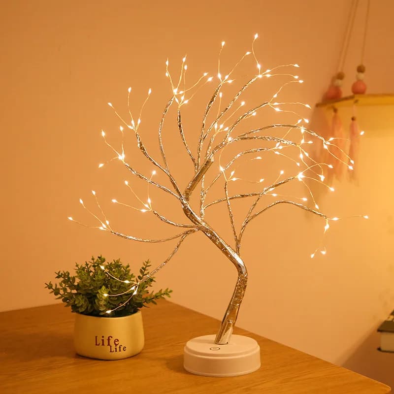 Luci dell'albero da tavolo Lampada da albero luminosa Luce notturna decorativa a LED fai-da-te per regalo Festa Regalo di festa Decorazioni per la casa invernali