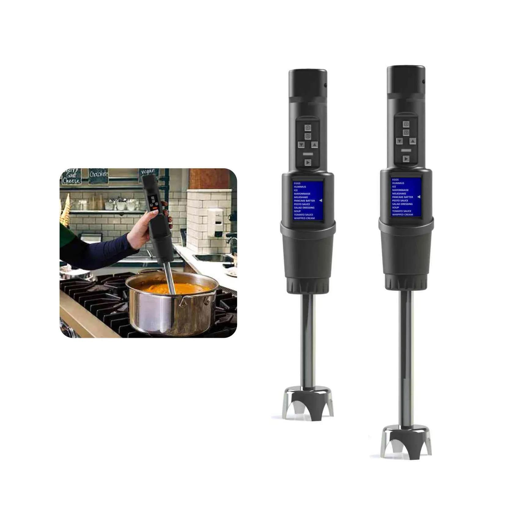 Linkrich New Design Commercial Household Battery-Powered LCD Coreless Portable Immersion Hand Blender Stainless Steel 5+ Speeds