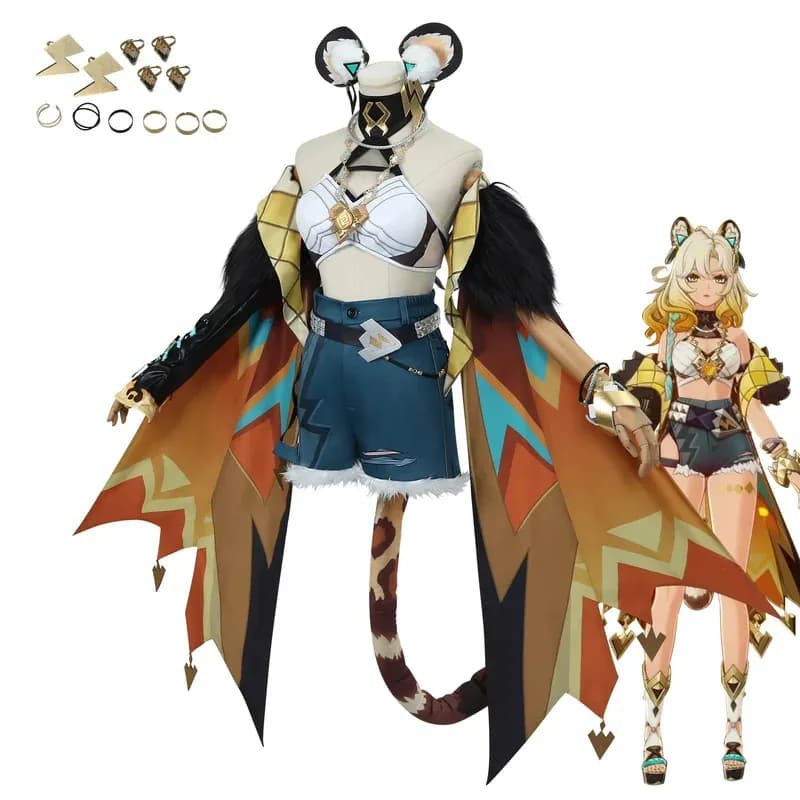 Game Cosplay Genshin Impact Xilonen Costume Wig Full Set Uniform Anime Role Game CW;3'F,6'T.8'