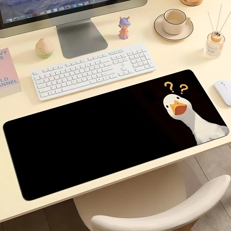Punto interrogativo Tappetino per mouse anatra Tappetini per tavolo da gioco per ufficio di grandi dimensioni Tappetini per mouse per tastiera da gioco antiscivolo in gomma XXL Tappetini da scrivania lunghi