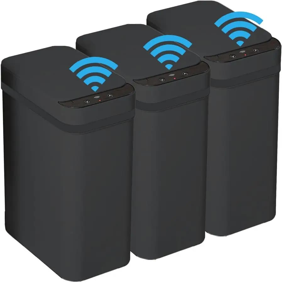 PACK Pattumiera da bagno con coperchio Bidoni della spazzatura automatici da 2,5 galloni Camera da letto senza contatto, piccola pattumiera intelligente per ufficio elettrica, Nar