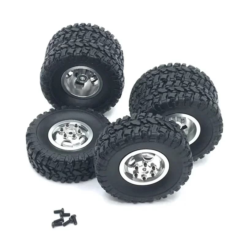 WPL Model C14 24 34 44 B14 24 16 36 RC Car Metal Upgrade Parts 4WD Front Single Wheel Rear Double Wheel Crushed Stone Tire