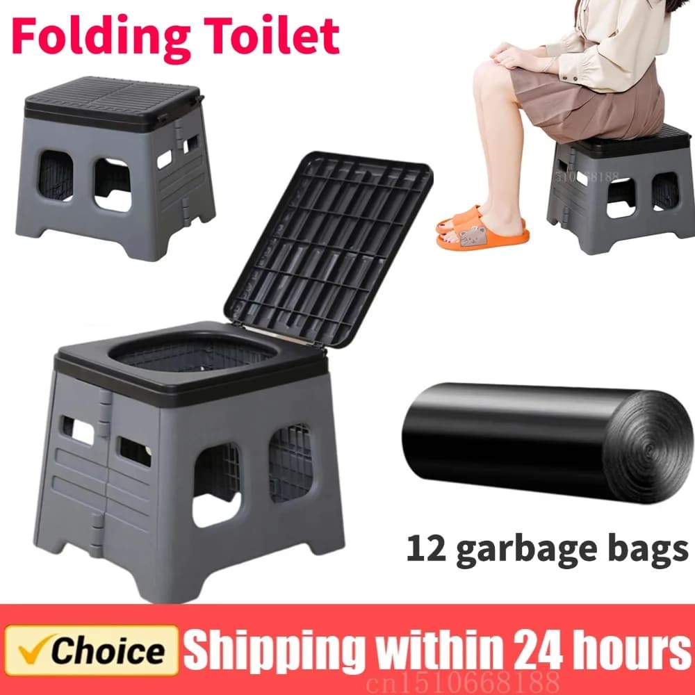 Portable Toilet Camping Toilet Seat for Car Foldable Toilet For Car Camping Light Foldable Toilet For Adult Children Emergency Use