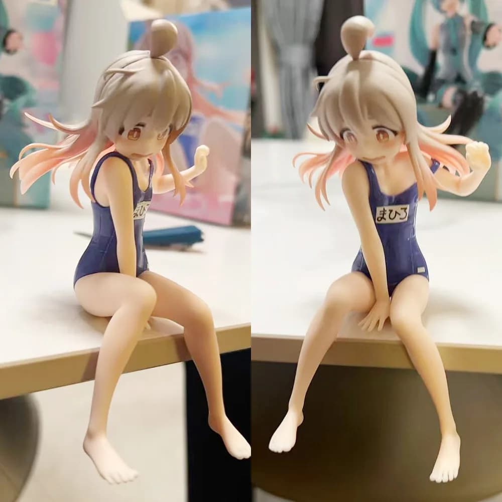 Statuetta Anime Mahiro Oyama Onimai in Costume da Bagno, Modello PVC Cat Lady Seduta, Ornamento da Scrivania, Decorazione per Case PC, per Collezionisti Adulti