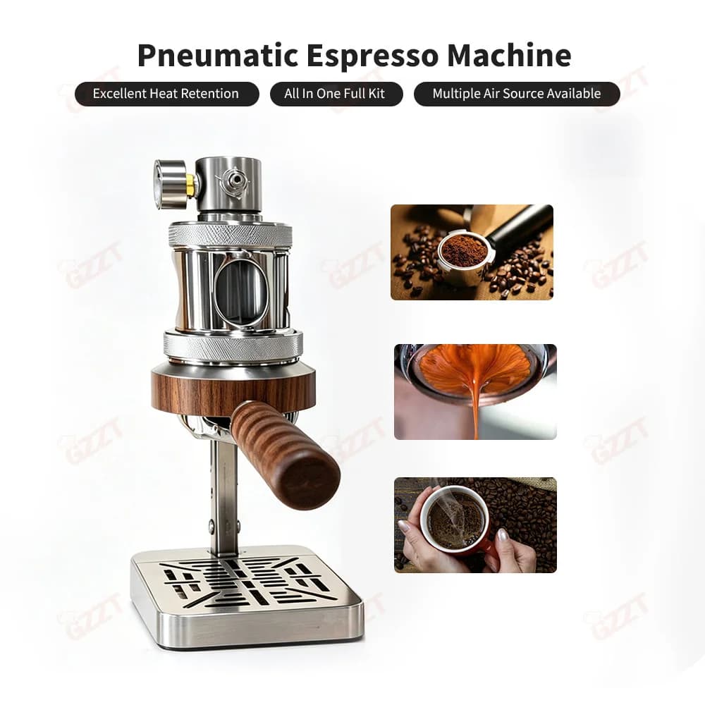 Macchina da Caffè Pneumatica Portatile GZZT CMGSP1 con Display Pressione per Macchina da Caffè Espresso da 58mm per Preparazione all'Aperto