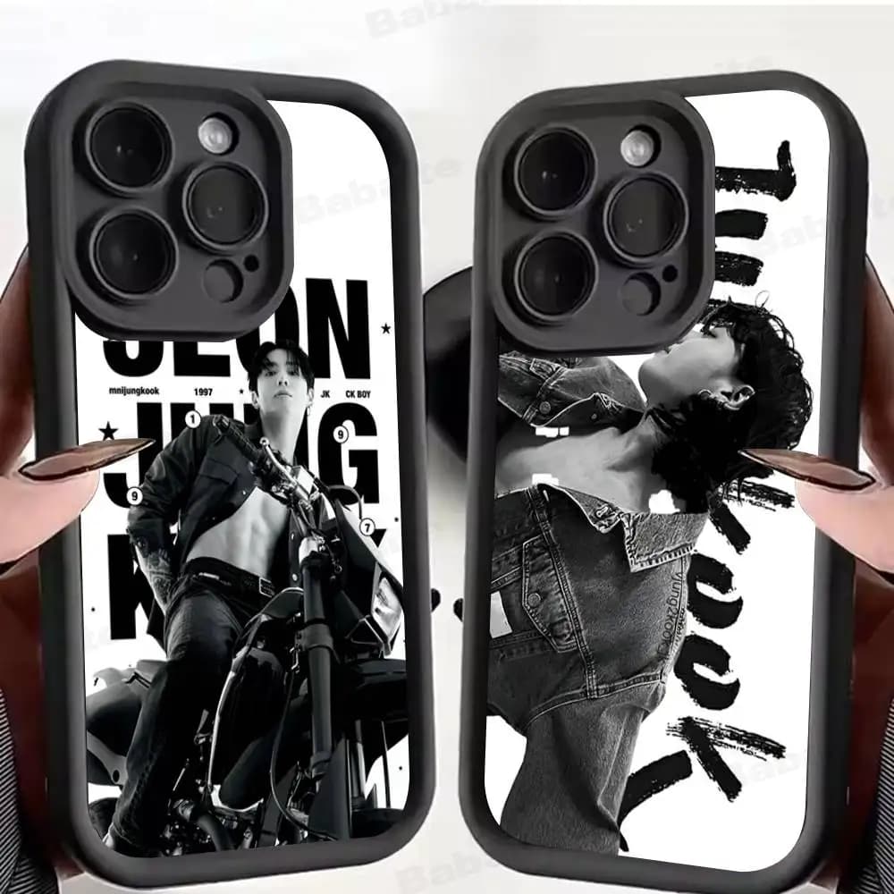 Cover per iPhone 17 16 15 14 13 12 11 Pro Max Plus con design Euphoria J-Jungkook