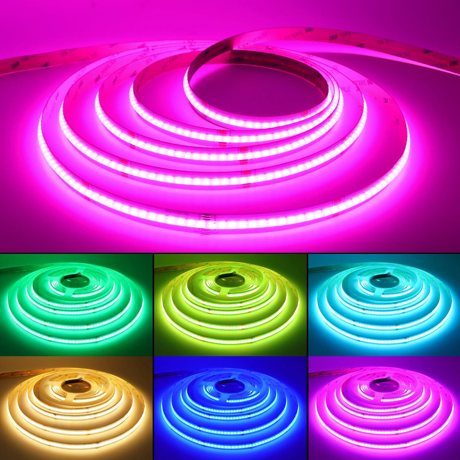 Striscia LED COB RGBIC pixel 24V RGBW RGBWW indirizzabile individualmente 784Led/m Luce COB RGB 0,5 m 2 m 3 m 5 m Nastro LED Dream Color