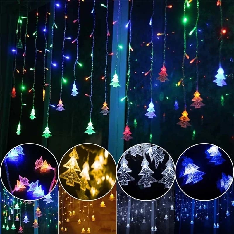 AC220V Lampada per albero di Natale Lampada a LED String Fairy Light Ins Luci natalizie Decorazione Luci natalizie Lampada per tende Lampada al neon per matrimoni