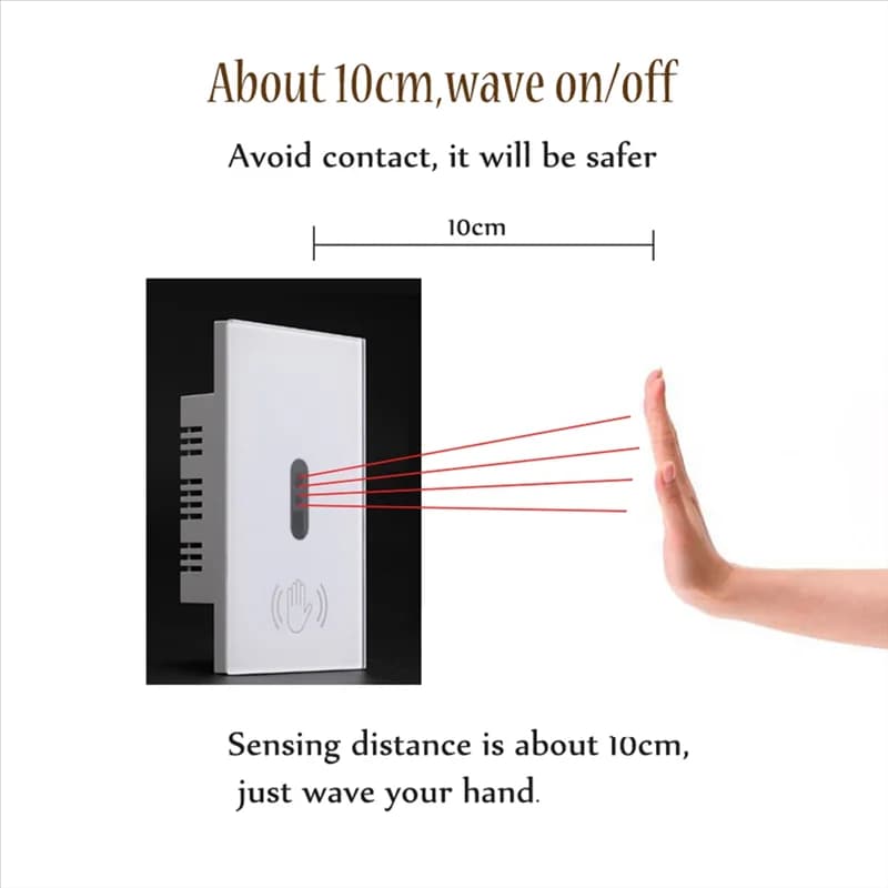 Interruttore della luce intelligente Interruttore della luce da parete Sensore a infrarossi a onda Non è necessario Tocco Alimentazione elettrica On Off Spina americana-X59A