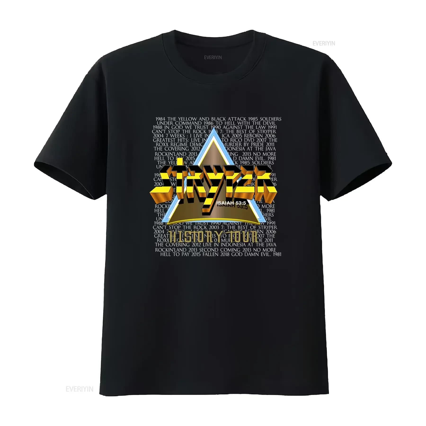 Stryper 2019 History Tour Small T Shirt Rock Band Tribute con stampa vintage lavata da uomo per l'uso quotidiano