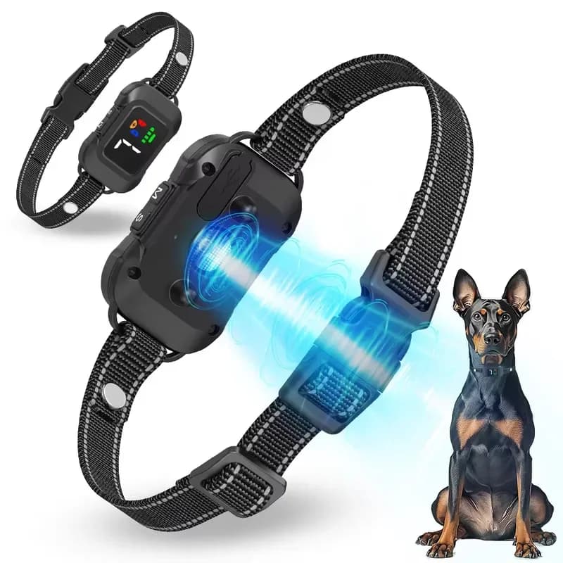 Ultrasonic Bark Control Collar for Dogs with 7 Adjustable Sensitivity Levels and 6 Working Modes for Sound and Vibration