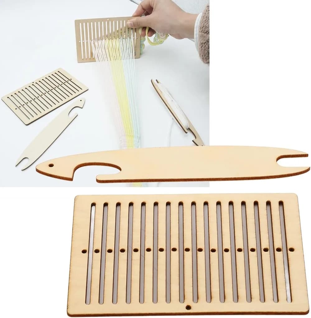 2pcs Handcraft Belt Wooden Weaving Looms Kit Mini Multifunctional Craft Tapestry Woven Machine for Knitting Supplies